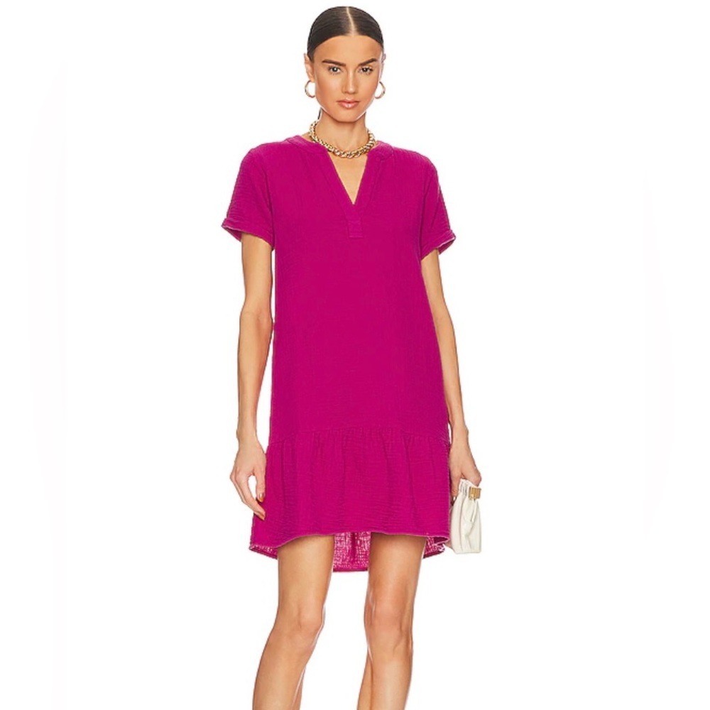 Bobi pink short sleeve shirt dress, NWT, size L